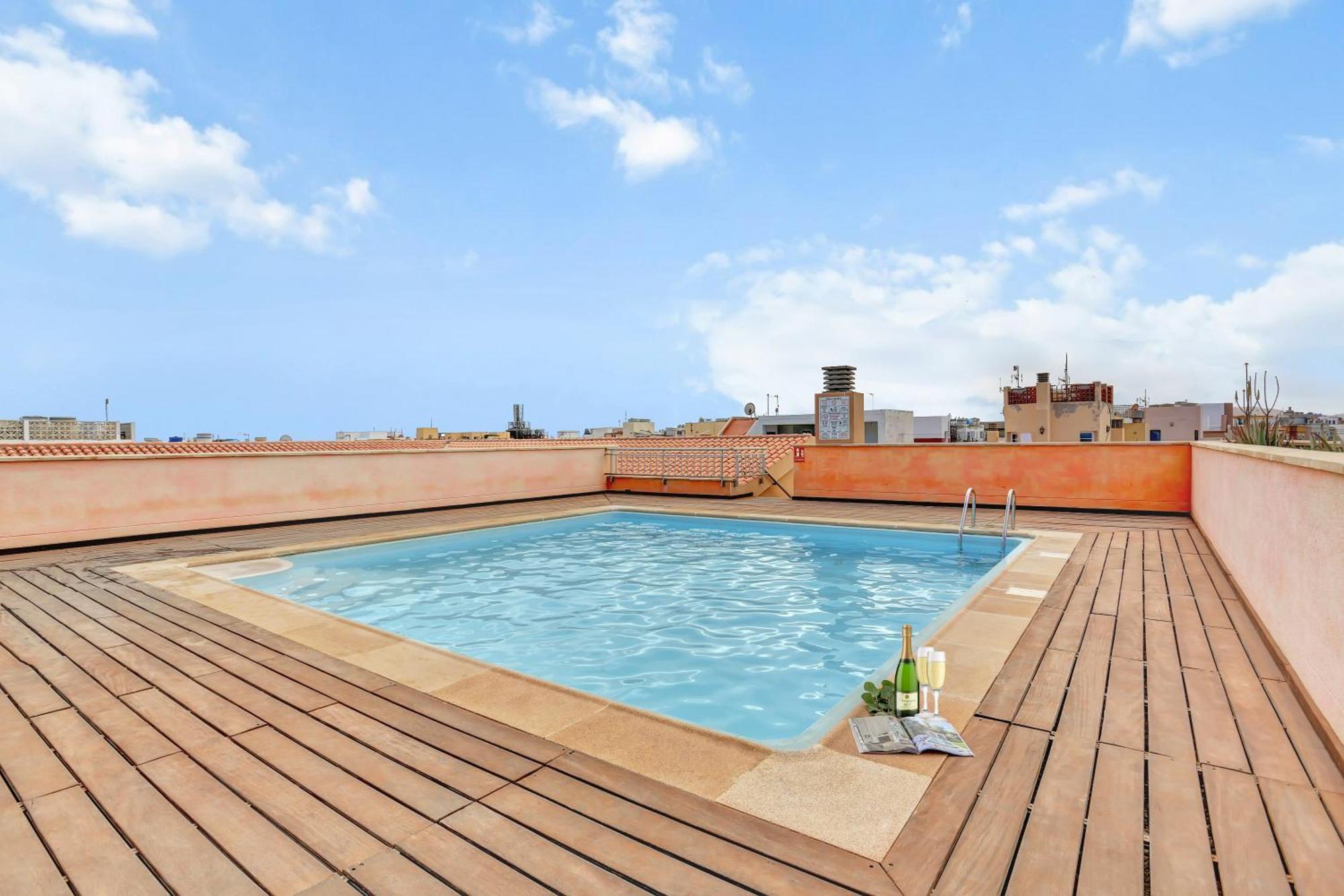 Appartamento Corralejo Ancla Pool On Roof Top Esterno foto