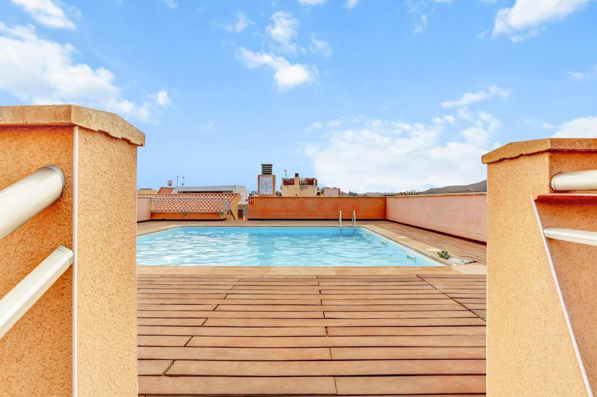 Appartamento Corralejo Ancla Pool On Roof Top Esterno foto